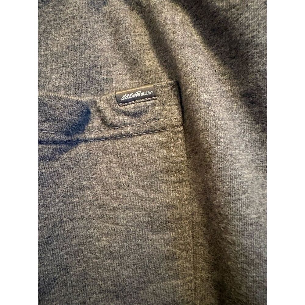 Eddie Bauer Men's 2XL Gray Sweat Lounge Shorts w/ Zippered Pockets - Picture 8 of 12